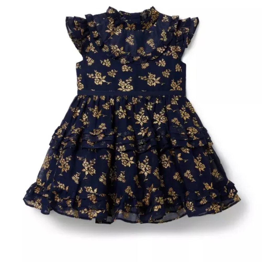 Janie and Jack the sparkle holiday dress 3T with matching hair bow